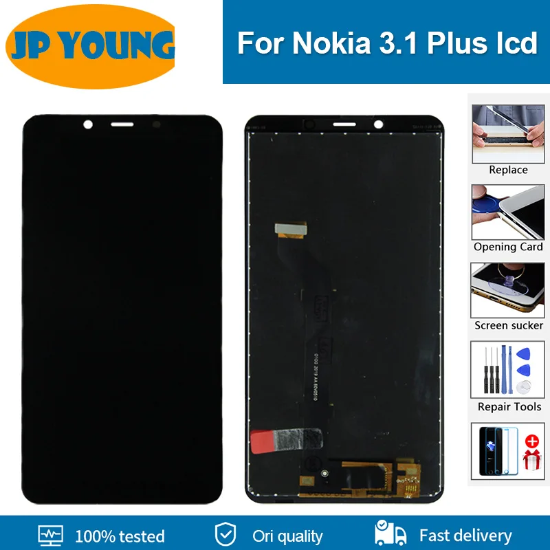 

Original LCD For Nokia 3.1Plus LCD Display 3.1 Plus TA-1118 1104 1125 1117 1113 1115 Touch Screen Digitizer Assembly Replacement