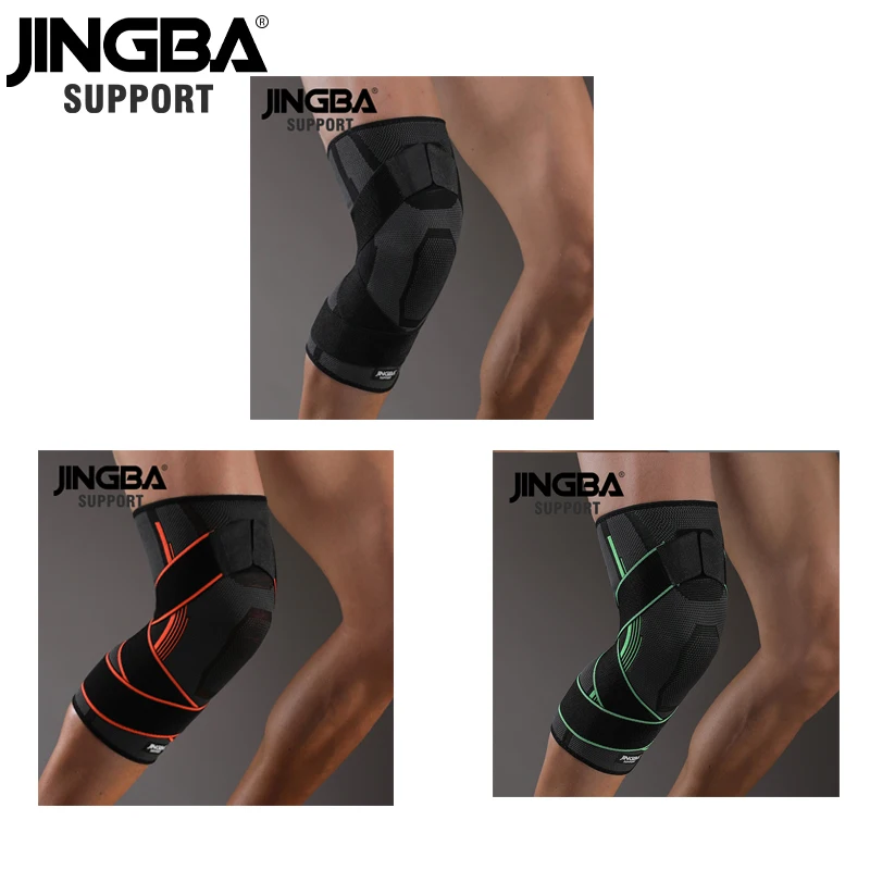 JINGBA SUPPORT 1PCS Sports fitness Knee Pads Support Bandage Braces Compression Sleeve for Basketball Volleyball Tennis Cycling