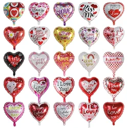 18inch 10pcs Red Heart Love Balloons Inflatable Foil Balloon Wedding Valentine Day Decorations Helium Balloon I Love You Globos