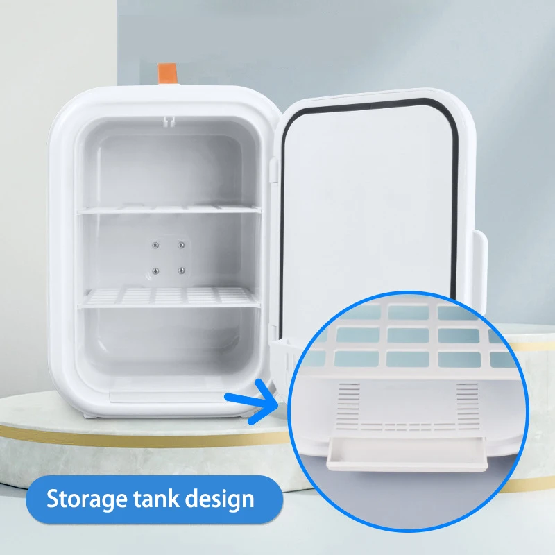 Nevera de belleza para el cuidado de la piel, refrigerador de escritorio con luz LED y espejo, calentador portátil para el hogar y el coche, 10L, 220V, BX43