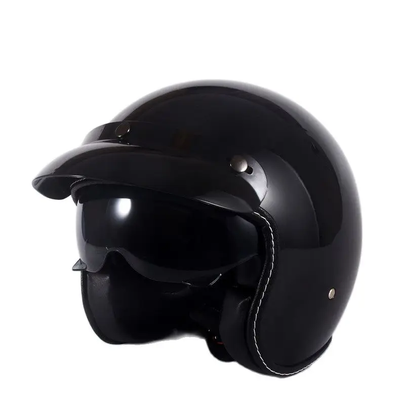 

Ece Gloss Black Helmet For Motorcycle Sprint Open Face | Jet Size M Matte XS 53 to 61 Cm