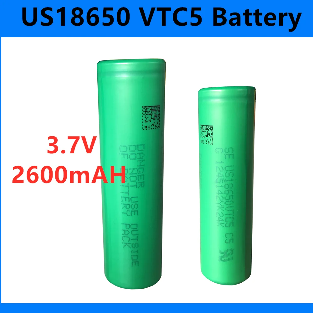 Batería recargable de litio para todo tipo de juguetes electrónicos, 3,7 v, 18650 VTC5, 2600mah, descarga 30A, US18650VTC5, 1 a 20 unidades, novedad