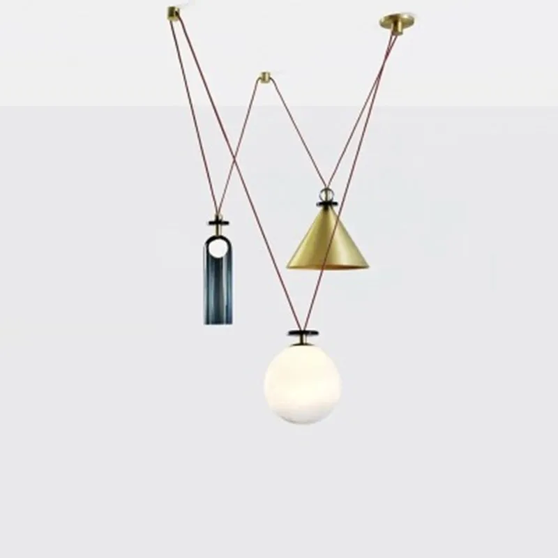 

Nordic Denmark Design Pulley Pendant Lights Retro Art Bottle Dining Room Living Room Led Indoor Lighting Fixtures Free Shipping