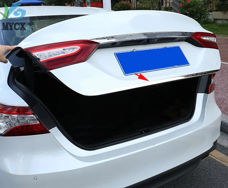 Rear Trunk Tailgate Door Strip Streamer Lid Cover Trim Fit For Toyota Camry 2018-2019 Stainless Steel accessories