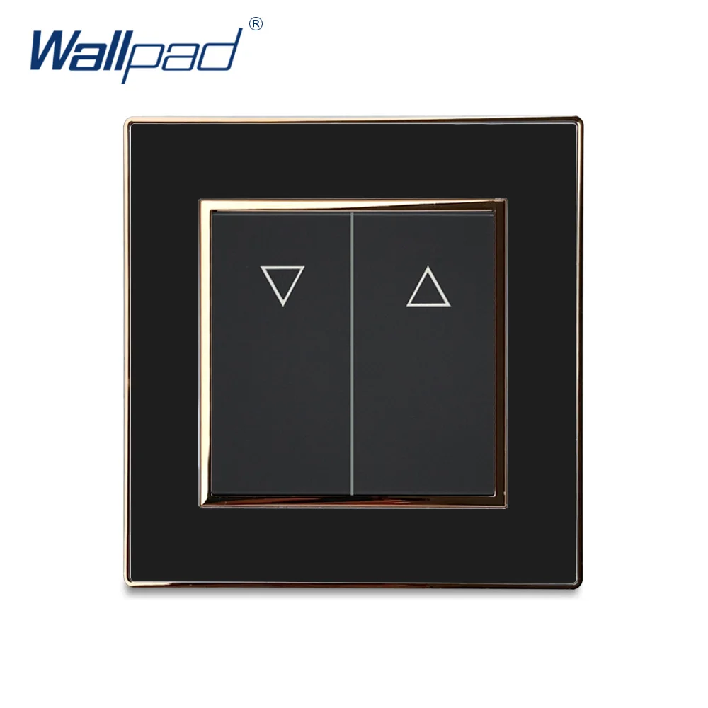 Curtain Switch 2 Gang Reset Switch Momentary Contact Wallpad  Luxury Acrylic Panel With Silver Border