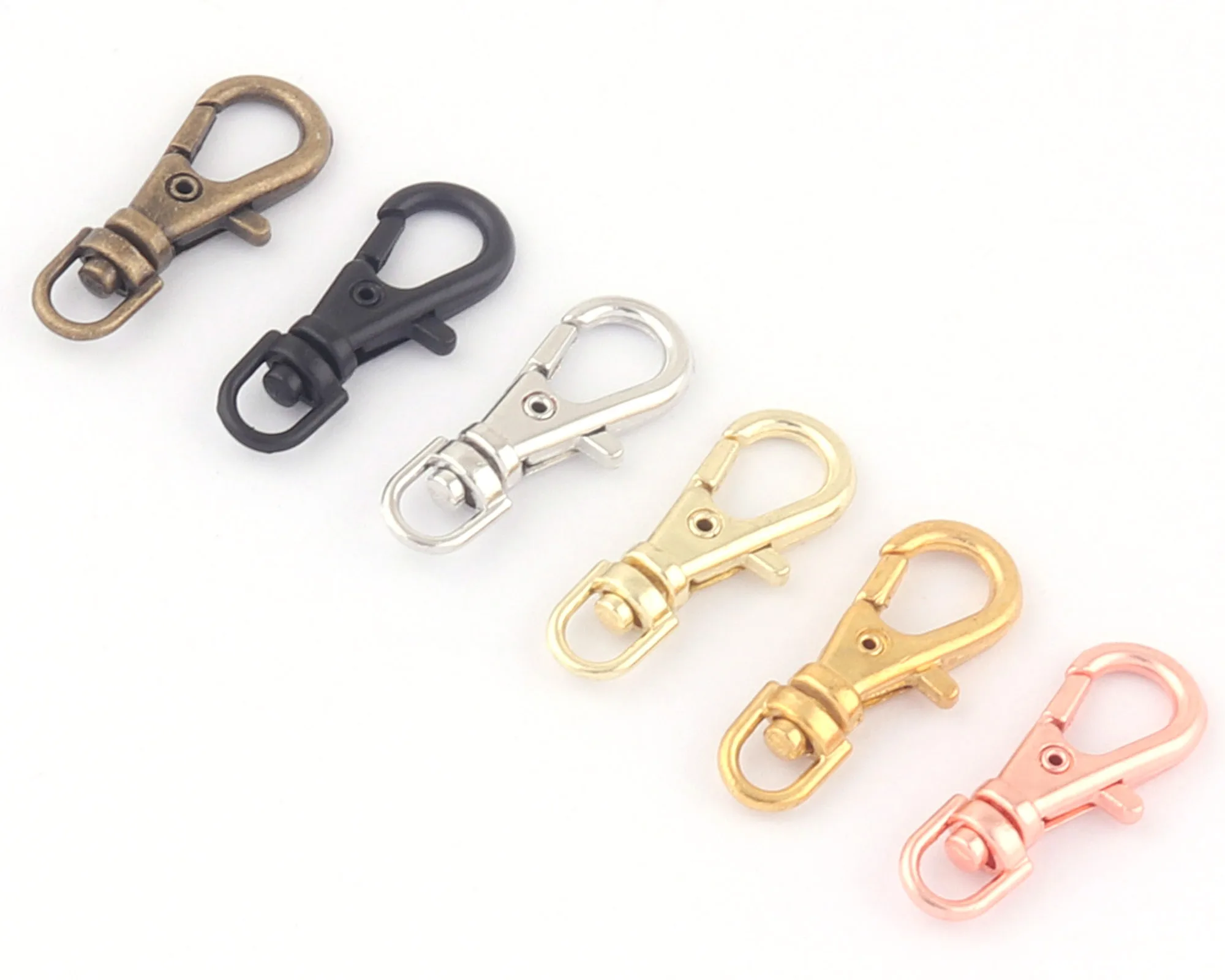 3mm Rose Gold Lobster Mini Swivel Snap Hook Clasps Claw Strap Purse Bag Handbag Push Gate Hook Keychain Clasp Key Ring Finding