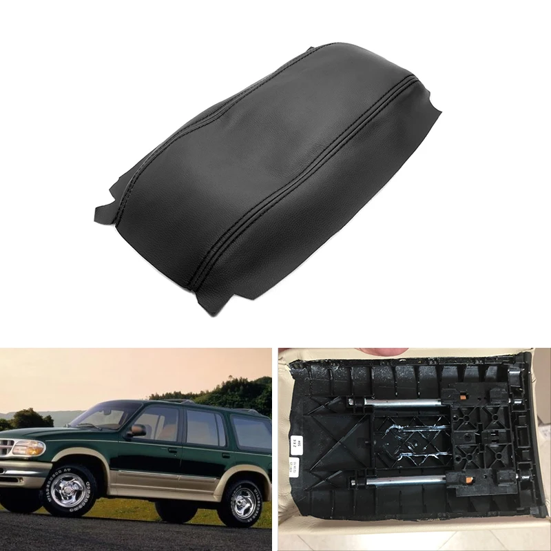 Car-styling Microfiber Leather Center Control Lid Armrest Box Cover Trim For Ford Explorer 1995 1996 1997 1998 1999 2000 2001