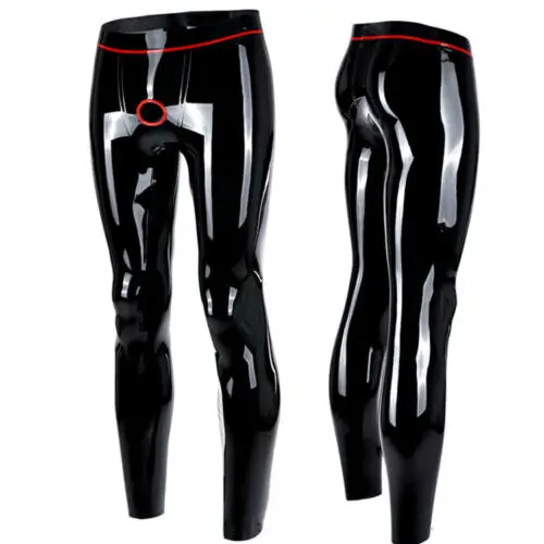 

Latex Men Trousers with trims Ring Holes Skinny latex leggings