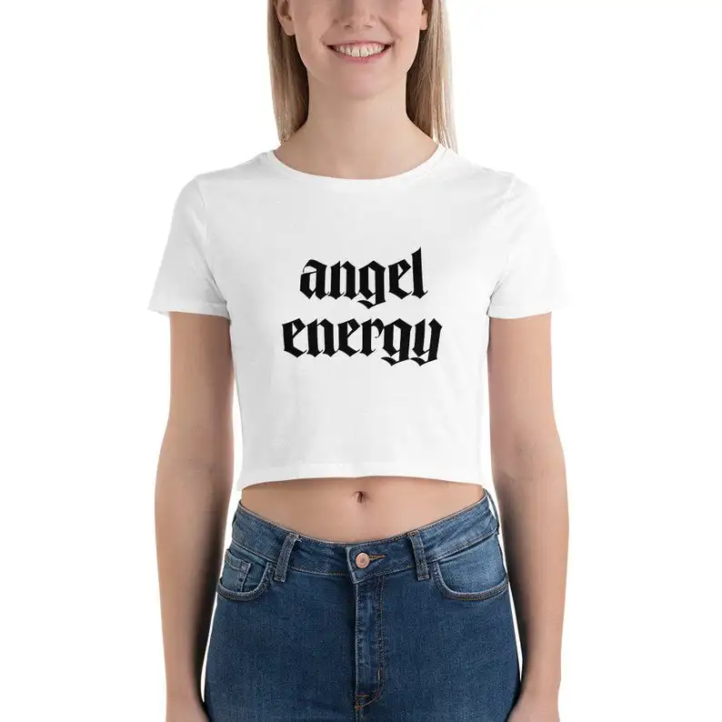 Skuggnas New Ariival Angel Energy T shirt Women’s Crop Top Fitness Sexy Women cropped t shirts Sexy Body Wear Drop ship