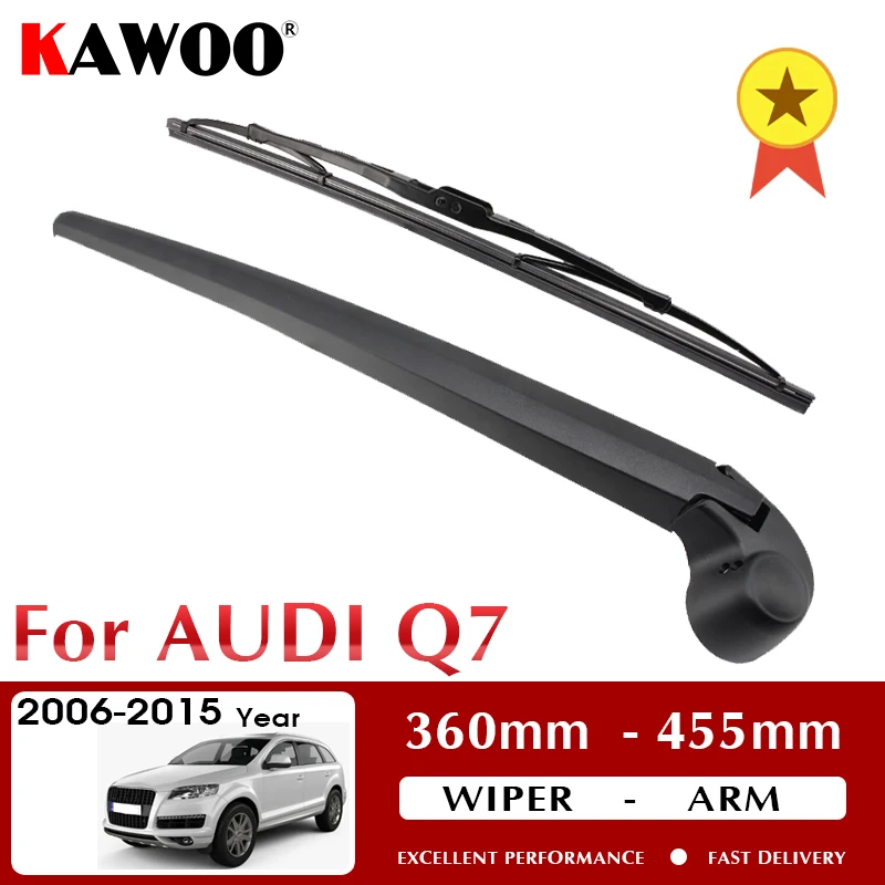 KAWOO Car Rear Wiper Blades Back Window Wipers Arm For AUDI Q7 Hatchback (2006-2015) 360mm Auto Windscreen Blade Accessories