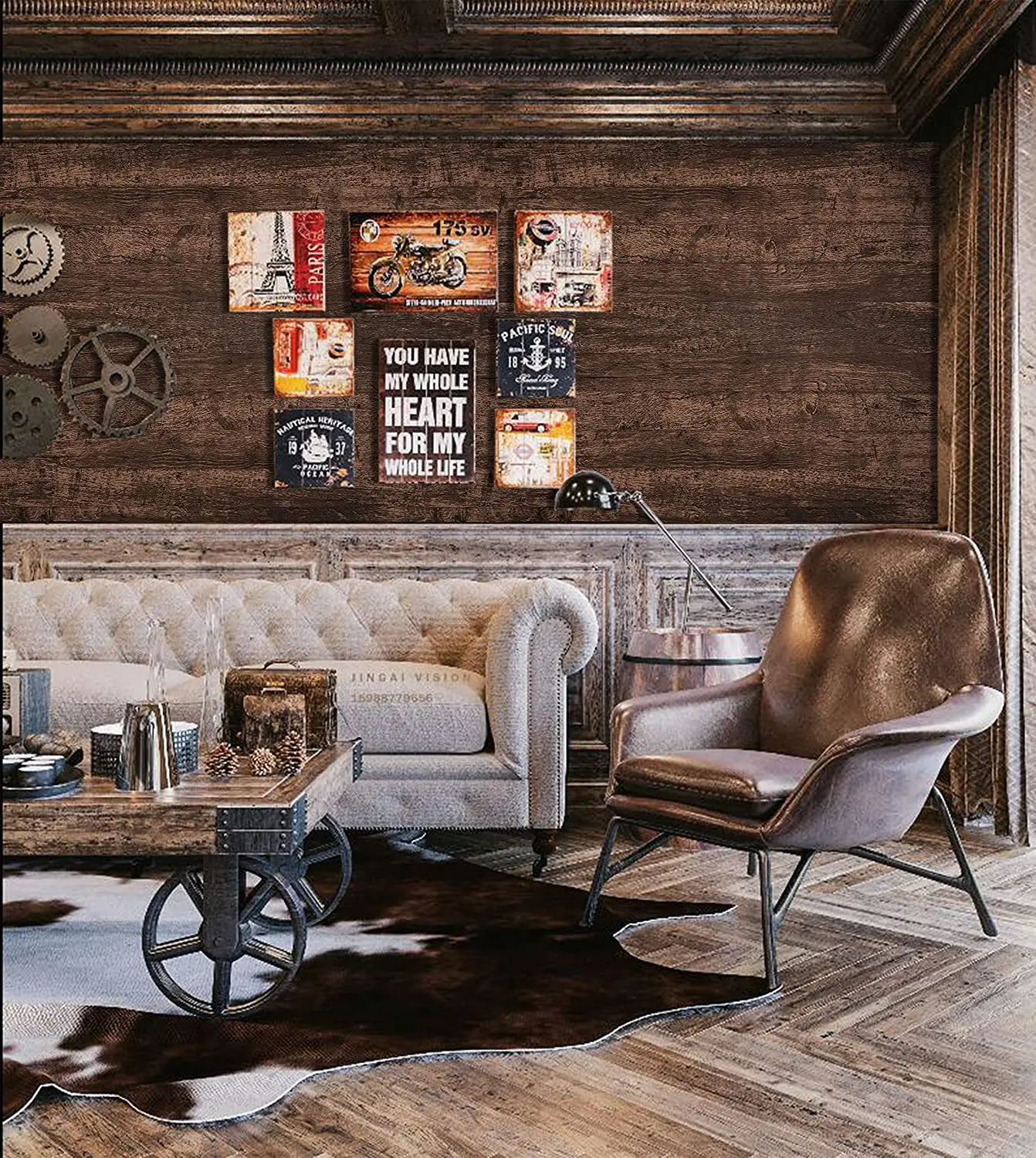 Dark Brown Wood Contact Paper Brown Wood Plank Wood Peel and Stick Wallpaper Removable Rustic Wood Grain Self Adhesive Wallpaper