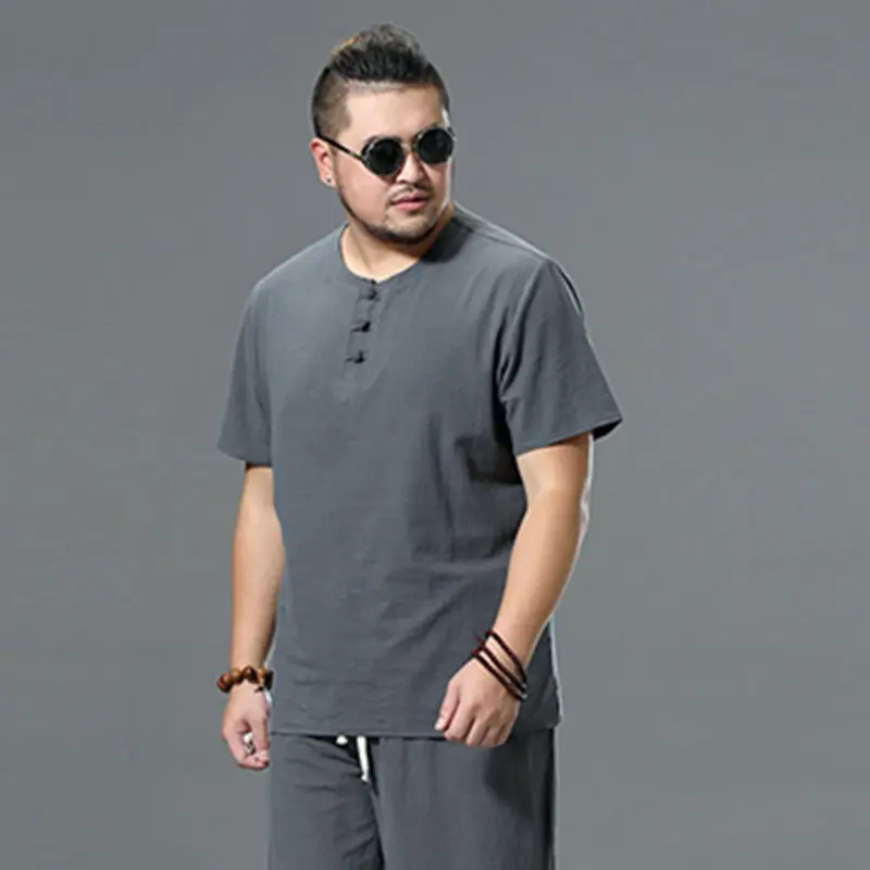 

Summer men shirt Bust 154cm 5XL 6XL 7XL 8XL 9XL cotton linen short sleeve Plus size shirt men 3 colors 68 70