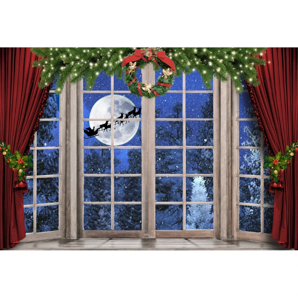 Yeele Christmas Backdrop Photocall Window Santa Claus Baby Shower Party Decor Photography Background Photo Studio Photographic