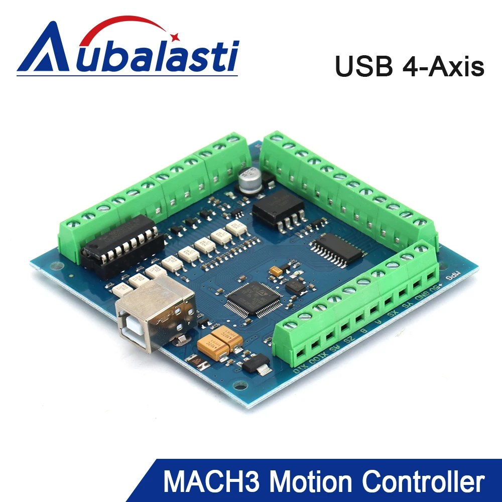 

Aubalasti CNC USB MACH3 Breakout Board 100Khz 4-Axis Interface Driver Motion Controller Driver Board for CNC Engraving 12-24V