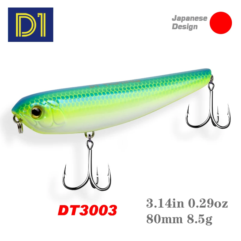 D1 Floating Pencil Fishing Lures 80mm 8.5g Artificial Hard Baits 3D Eyes For Bass Pike Fishing Accessories