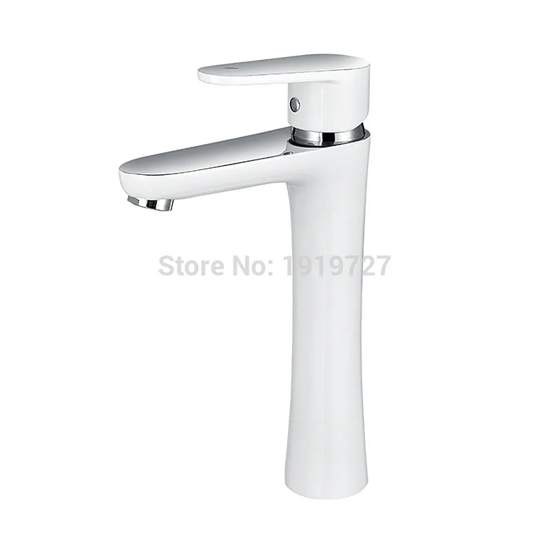 Vidric Modern Style White&Chrome 100% Solid Copper Hot And Cold Wels Patent Design Tall Basin MIxer Tap High Quality Wash Vessel