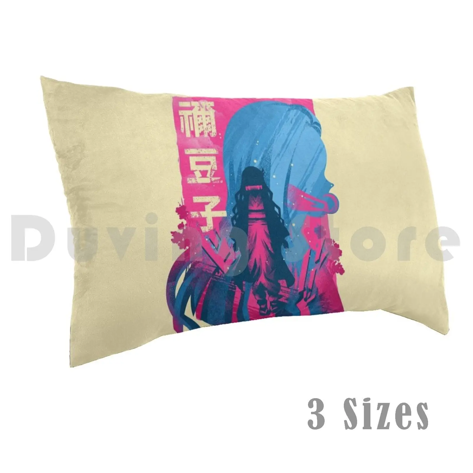 Demon Beauty-Mizuko Pillow Case DIY 50*70 Anime Manga Kimetsu No Yaiba Mizuko Tanjiro Inosuke