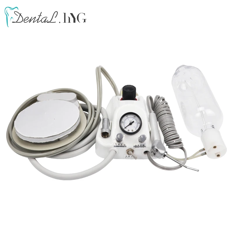 Portable Dental Turbine Unit Work with Air Compressor 3 Way Syringe 2/4 Holes Teeth Whitening Dental Equipment Plastic Shell