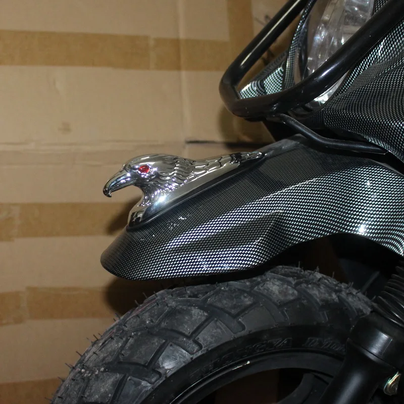 Chrome Eagle Head Fender Ornament Red Lighted Eye Bonnet Mount Decor Accessories Customization Interesting Decoration