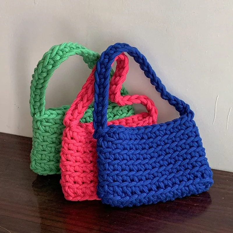 ニット糸-綿糸のボール,バッグ用のかぎ針編みの糸,DIY用のバッグ,糸のセットを含む女性用のバッグパッケージ