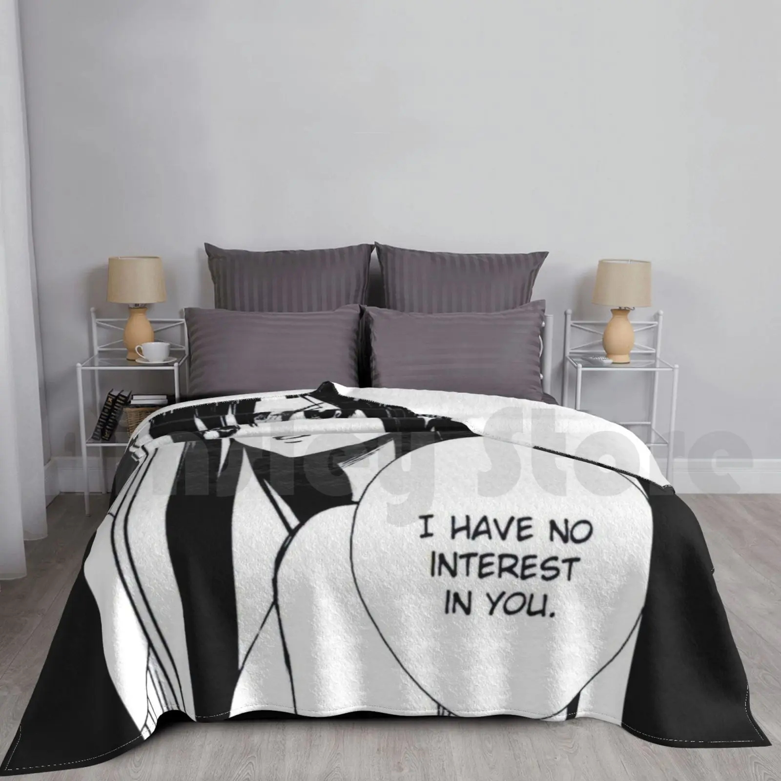 Manta de Manga de cítricos versión negra moda personalizada Manga Anime japonés Tokio Japón Idc no importa Chica de Anime Loli