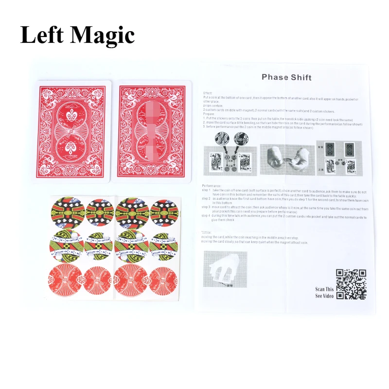 Phase Shift Card Magic Tricks Cards Close Up Magic Props Gimmick Stage Mentalism Street Comedy Magic Toys