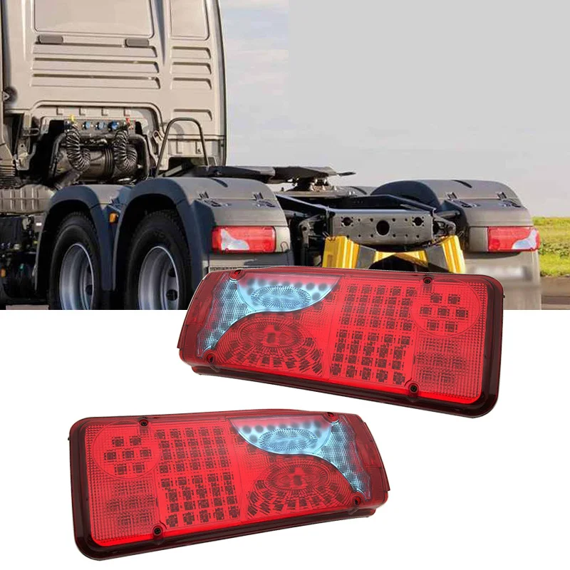 

1Pair 24V Car Brake Stop LIght Lorry Trailer Truck 120LED Tail Rear fog Light For MAN for DAF for TGX for SCANIA