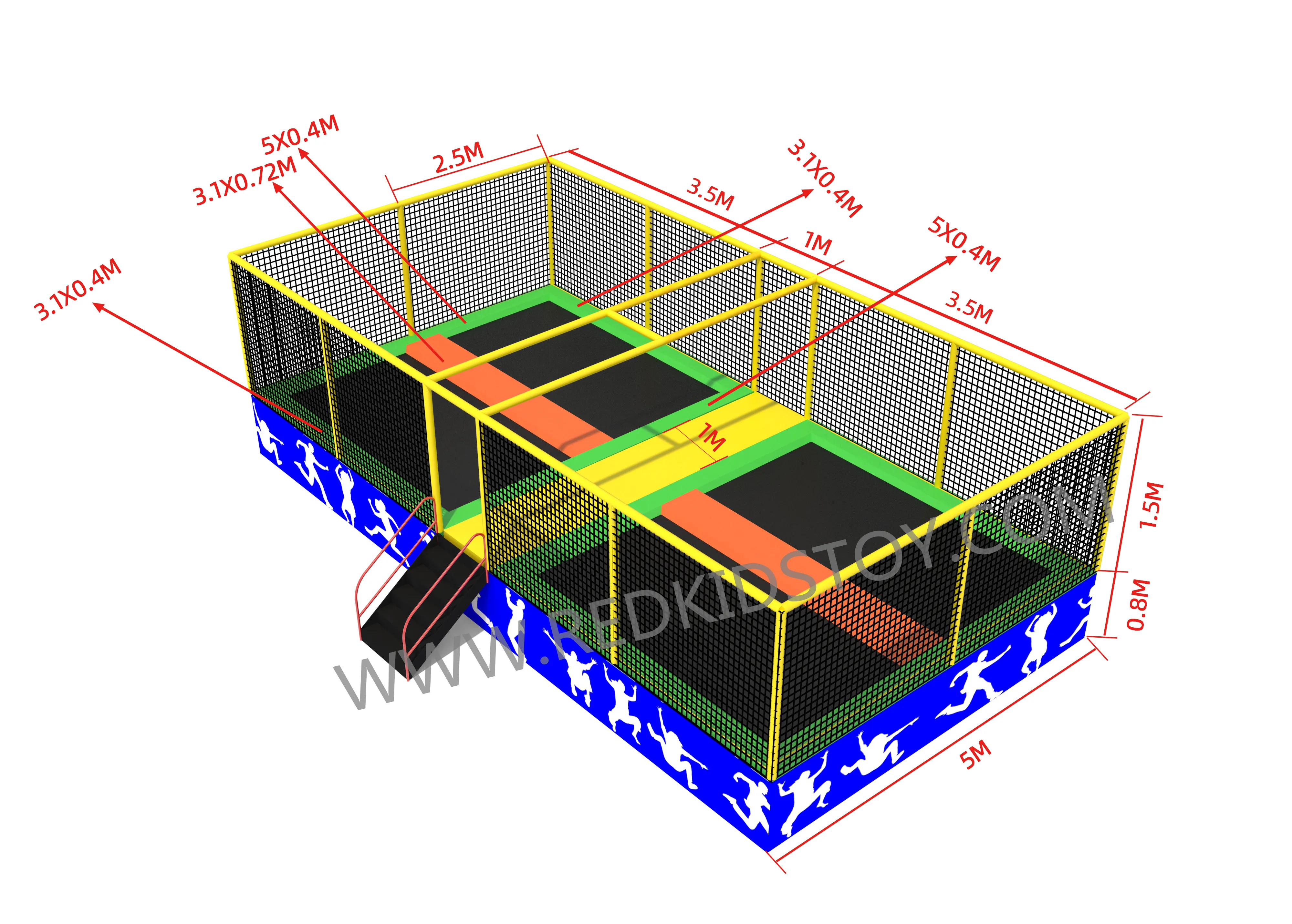 Exported to Slovenia CE Approved 4 in 1 Trampoline Park HZ-LG083