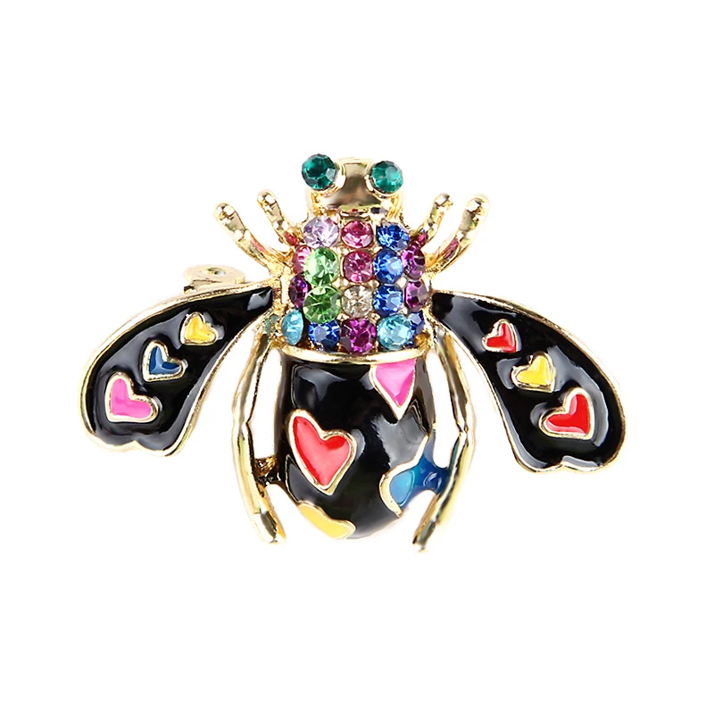 Rhinestone Bee Brooch Enamel Pin Antique   Color Fashion Insect Brooches For Women Fine Jewelry Animal Little Bee Brooches