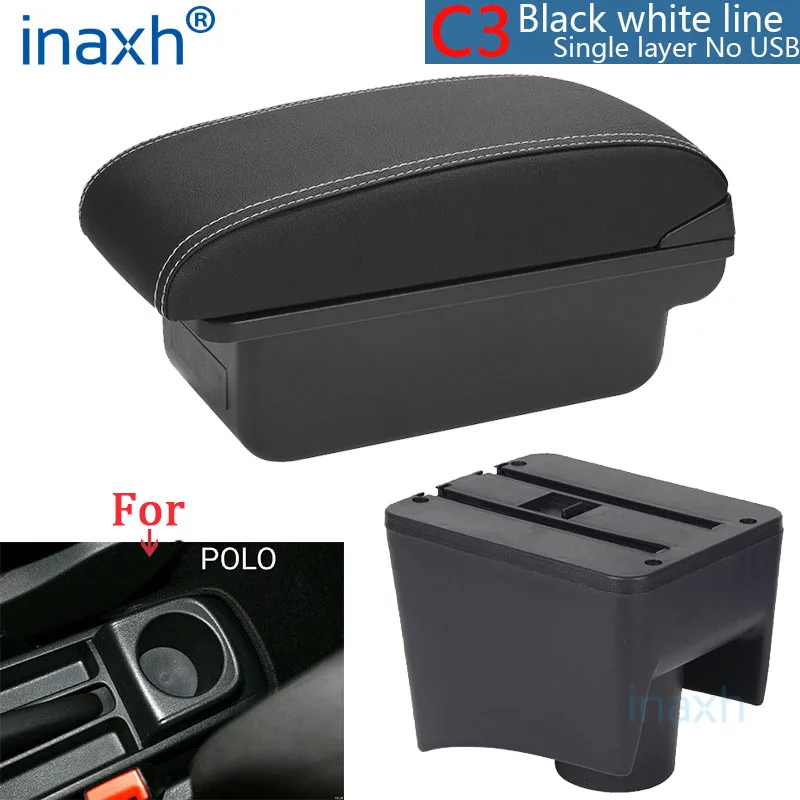 Voor Volkswagen POLO Armsteun nieuwe Voor VW POLO Mk5 6R Vento Auto Armsteun doos Interieur Onderdelen Opbergdoos Auto Accessoires 2012-2018USB