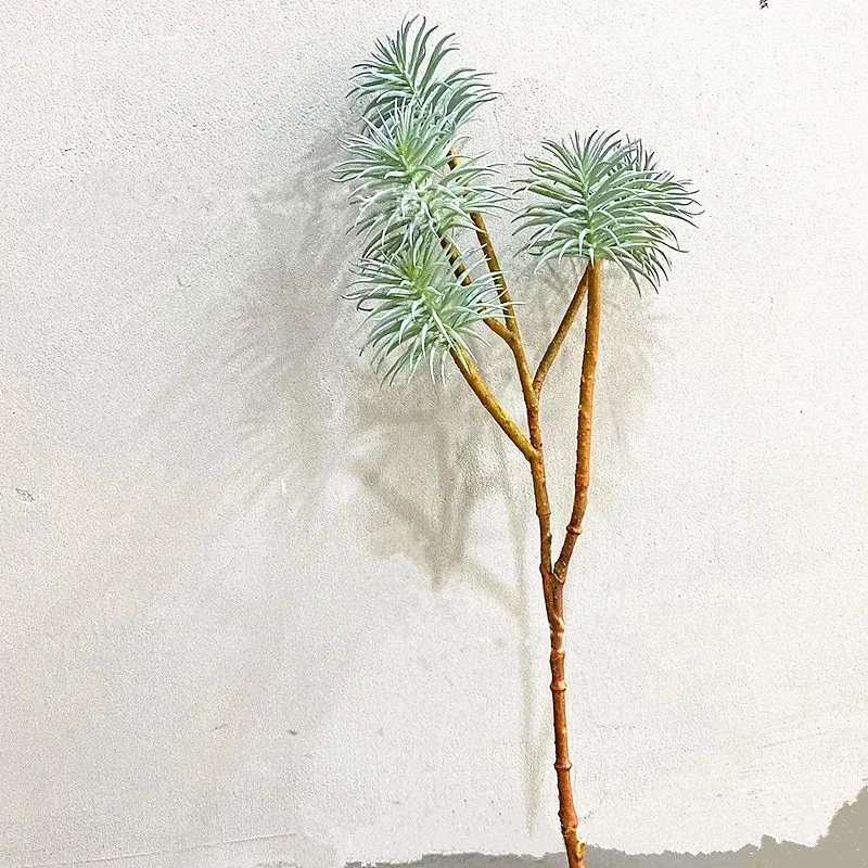 68CM 5Fork Artificial Podocarpus Plants Green Decorative Branches Flower Arrangement And Grass Office Hotel Home Decor Props