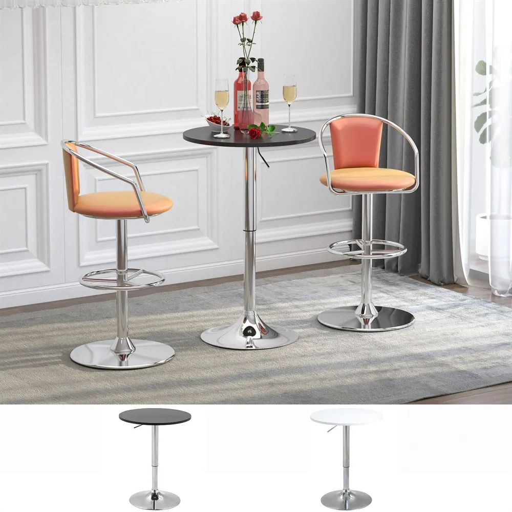 HOMCOM high adjustable Bar table with round Base and non-slip for kitchen dining room Ø 60x69-93 cm