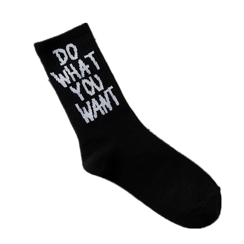 Funny Letter Korea Halajuku Hip-hop Street Skate Socks Hosiery Women High Quality Black white casual Cotton Short Socks Winter