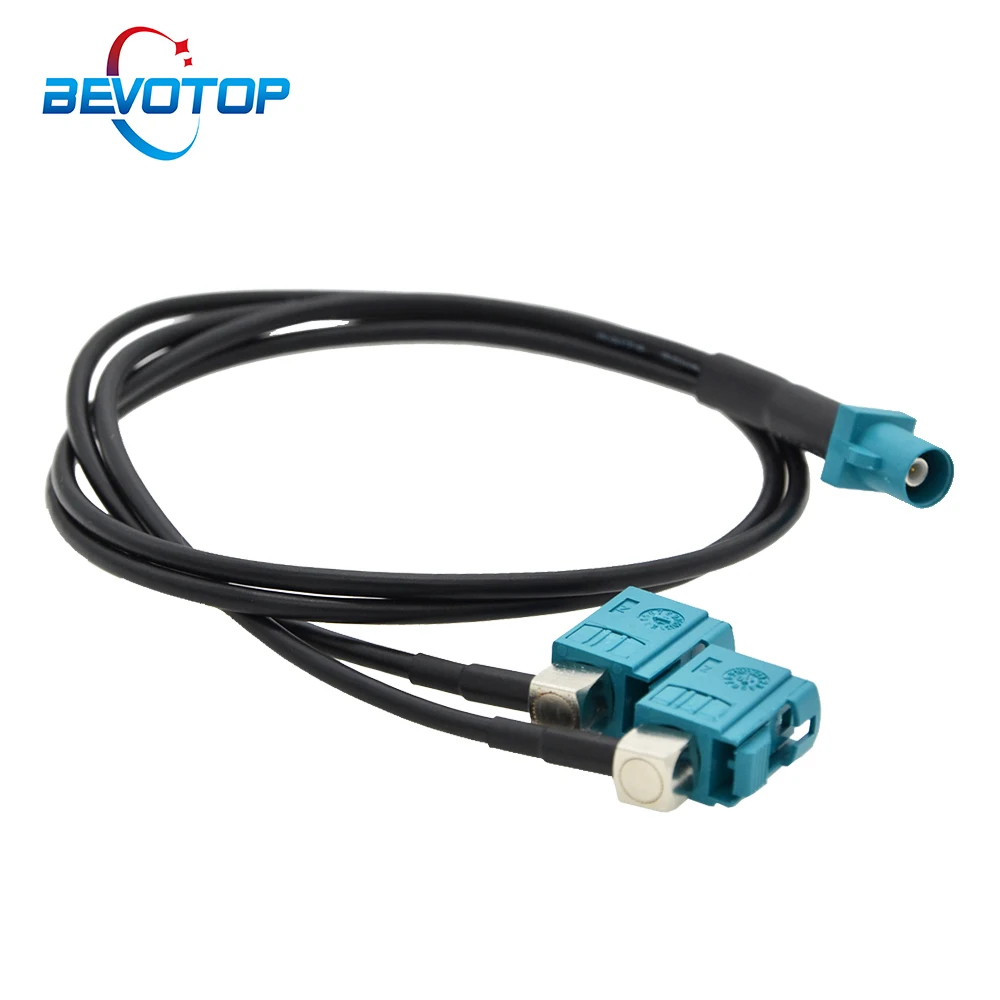 Car GPS Antenna Splitter Cable for BMW Benz Android Screen Car Audio Fakra Z 1x Male to 2x Female Right Angle Y Type RG174 Cable