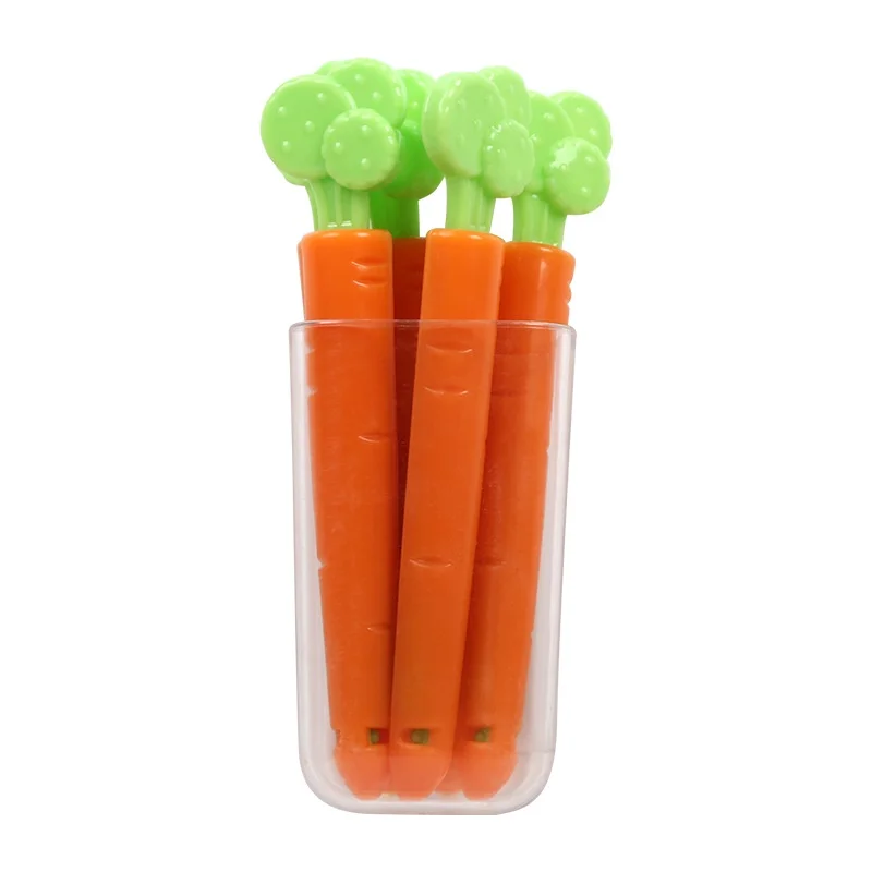 5Pcs Sealing Tongs Food Bag Closure Clip Cartoon Carrot Shape Moisture-Proof Clamp Fresh Keeping Kitchen Accessories