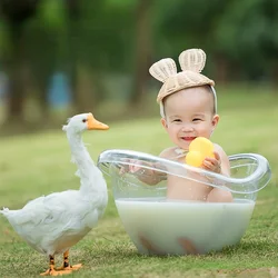 Acrílico Baby Milk Bathtub Photo Shooting Acessórios, Adereços de fotografia infantil, Baby Photo Shoot Studio, Menino e menina, 2021