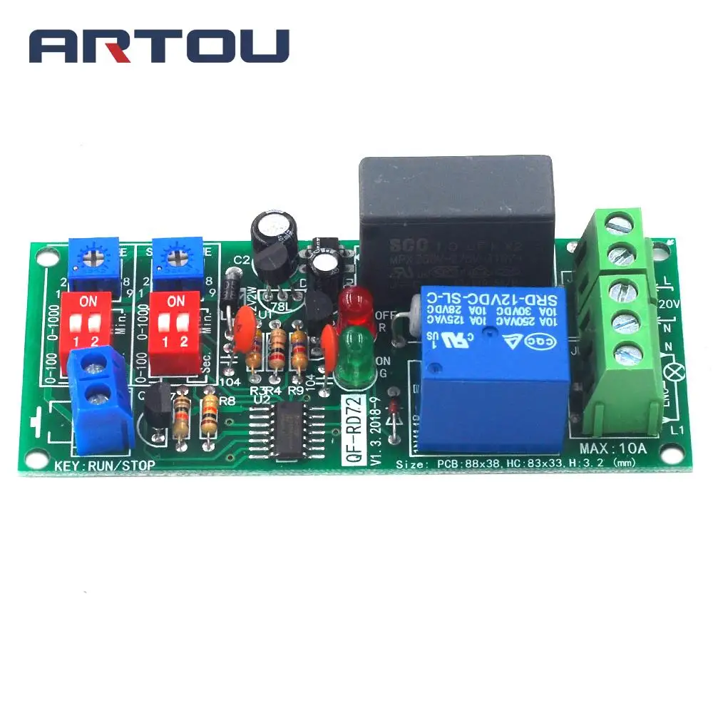 Dual Time Adjustable Cycle Delay Timing Relay Repeat ON OFF Switch Infinite Loop Timer Module AC 100V 110V 120V 220V 230V 240V