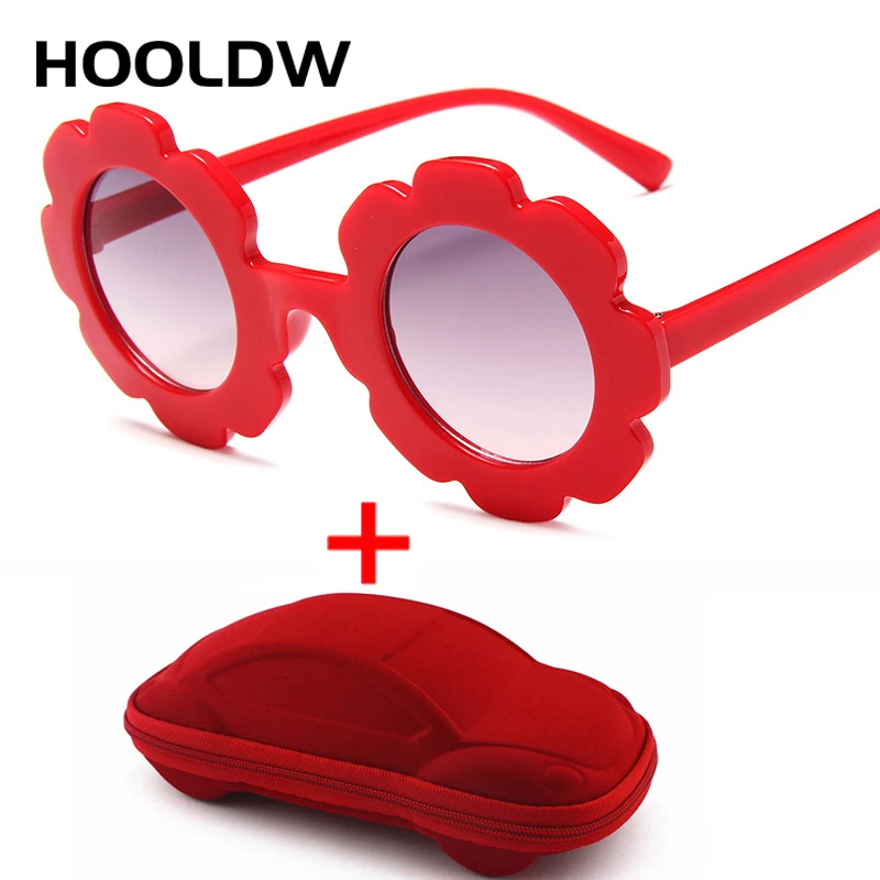

HOOLDW Kids Sunglasses Round Flower Children Sun Glasses For Boys Girls Birthday Gift Baby Outdoors Travel UV400 Goggles Glasses