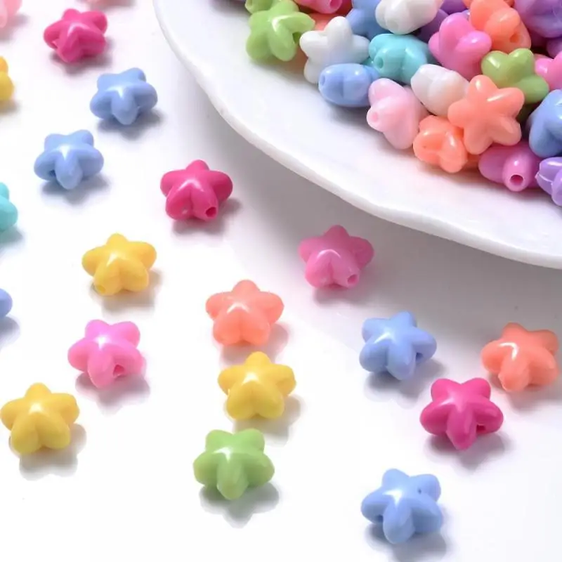 Mixed Color Candy Shape Acrylic Beads 50/100/150Pcs Transparent AB Color Spacer Beads For Jewelry Making DIY Handmade Bracelet