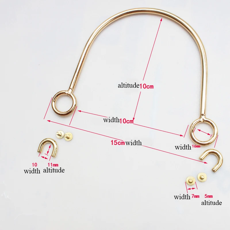1PC Round Metal Bag Handles For Handbag Strap Handcrafted Handle Replacement for DIY Making Purse Frame Bag Accessories