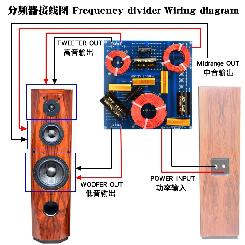 HIFIDIY LIVE DIY high-end Hi-Fi 3Way 3 speaker Unit (tweeter+mid+bass) Speakers audio Frequency Divider Crossover Filters US-385