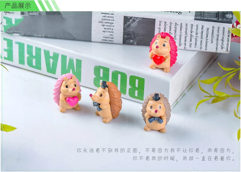 4 Pcs Plant Ornament Craft Ornament Embracing Hedgehog Ornament DIY Material Micro-landscape Wholesale