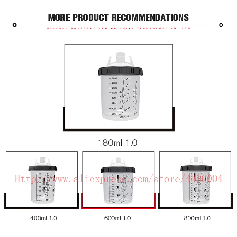 Paint Mixing Cup  Type H/O Quick Cup Hard Cup Inner Cup Lids 160ml 400ml 600ml 800ml Spray Gun KIN