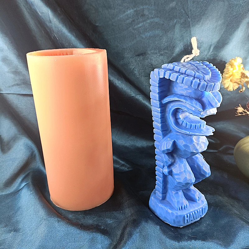 Halloween Mold Hawaii Style Tiki Southeast Asia Monster Mystery Figurine  Candle  Resin Clay Silicone Mold Handmade  Gift Moulds