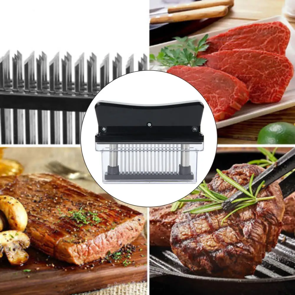 Professional Meat Tenderizer 48 Blades Stainless Steel Pine Meat Broken Pine Tool Cooking Easy Non Slip Sharp Kitchen Tools