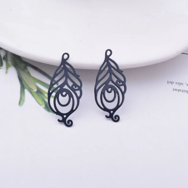 50 Stück AC12478 30*14mm Messing-Federanhänger DIY Schmuck Ohrring-Zubehör – Detail 11