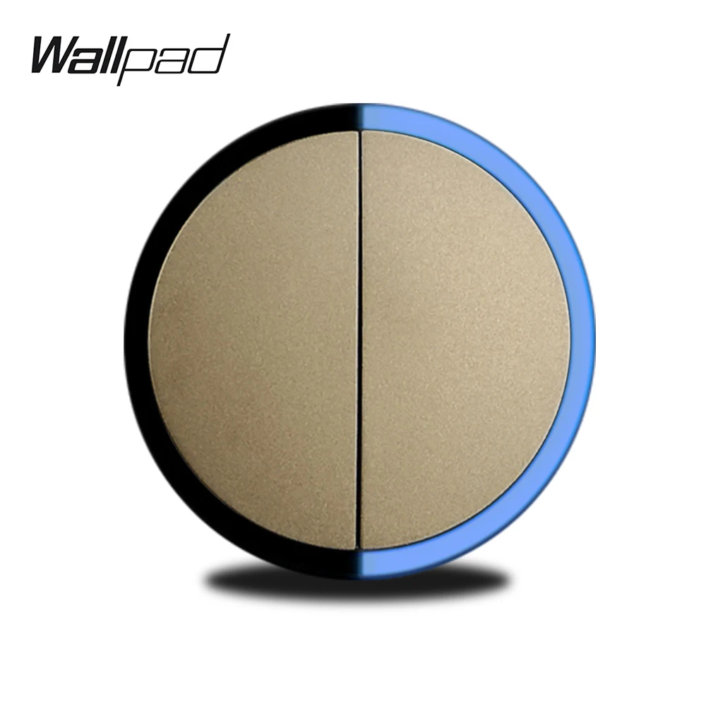 Wallpad L6 2 Gang Wall Switch Push On Off Button Circle LED Indicator Light Power Switch 5 Colors DIY Free Combination