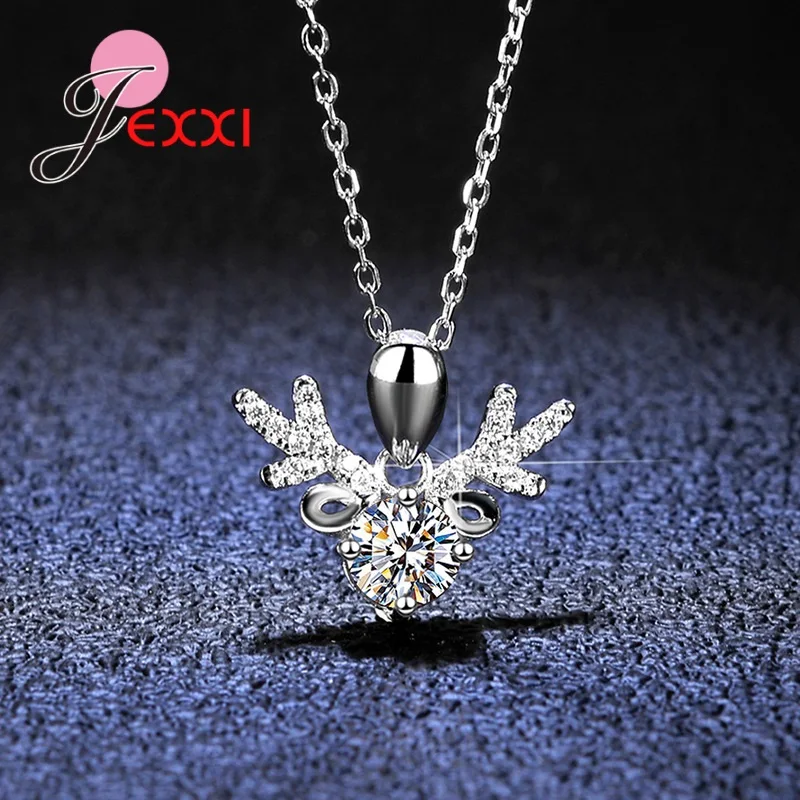 New Arrival Little Antler Deer Head Elk Pendant Necklace Zircon Antlers Cute Choker Necklace For Women Charms Charms Jewelry