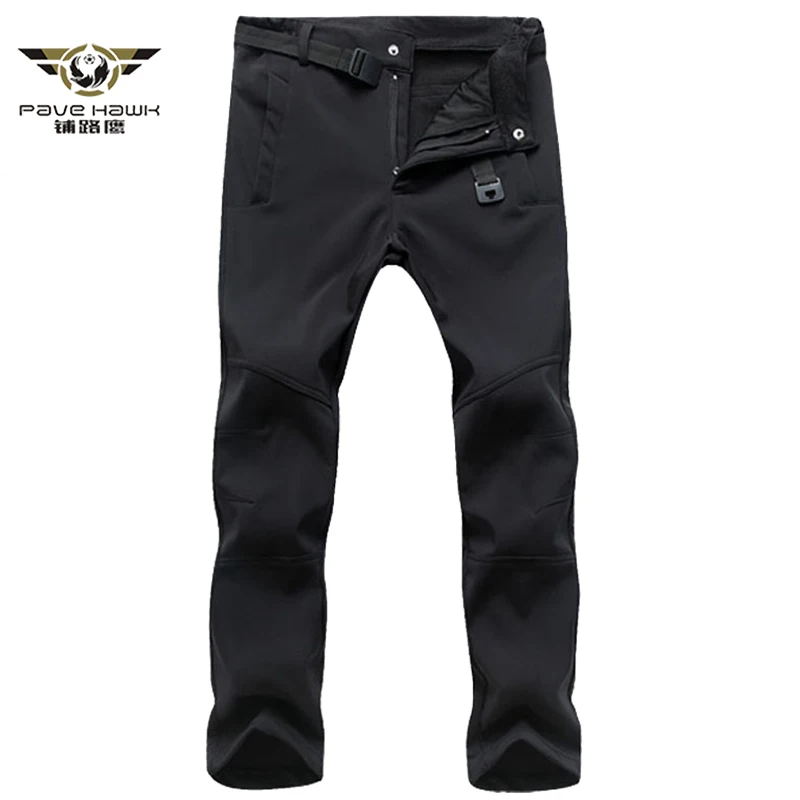 

Men's Winter Thick Warm Fleece Shark Skin Pants Casual Tactical Military Trousers Male Stretch Waterproof Outwear Sweatpants