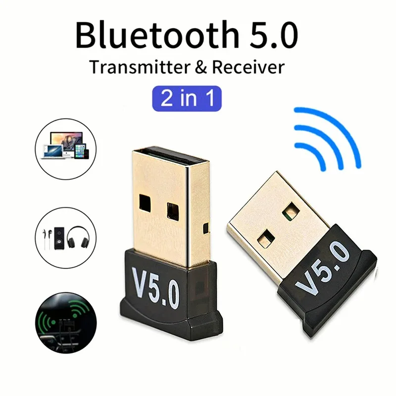 

USB Bluetooth-Compatible 5.0 Adapter USB Blue Tooth Transmitter For Pc Receptor Laptop Earphone Audio Data Dongle Receiver B14